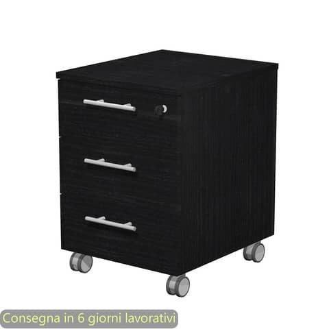 Cassettiera 3 cassetti nero venato frassino 41,8x52xH.61,5 cm …