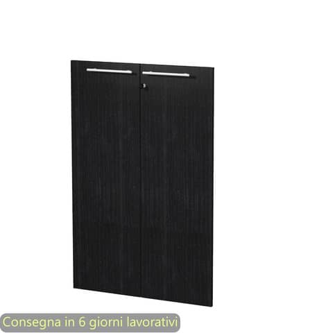Coppia ante medie nero venato frassino 80x115,4 cm in melaminico con serratura linea Flora Artexport - 91069M/8