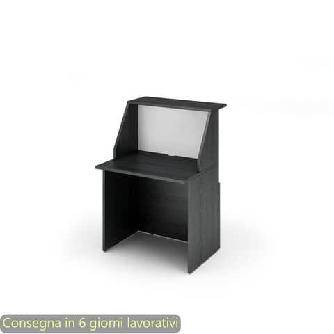 Bancone reception nero venato frassino-bianco - 80x76xH.117 cm …