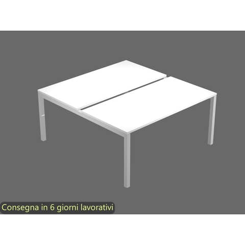 Bench doppio piano bianco 120x168xH.72,5 cm gamba a …