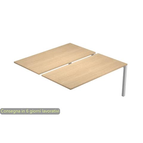 Postazione aggiuntiva doppia Bench rovere 120x168x72,5 cm gamba a ponte in metallo bianco Bridge BENCH12-S/C-AM