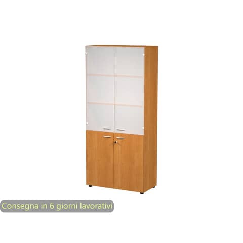 Armadio alto noce con 2 ante basse + …