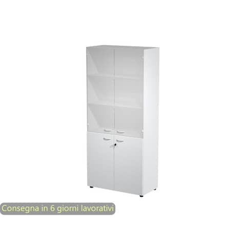 Armadio alto grigio con 2 ante basse + …
