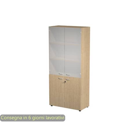 Armadio alto rovere con 2 ante basse + …