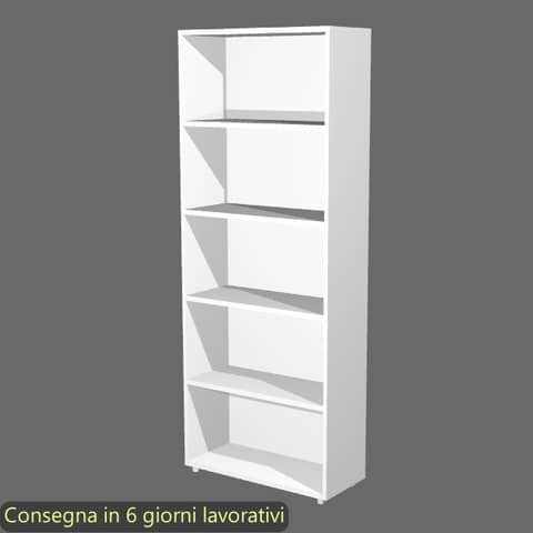 Libreria alta componibile bianca doppia larghezza 76x32xH.196 cm linea Protocollo Artexport - LA-L76/3