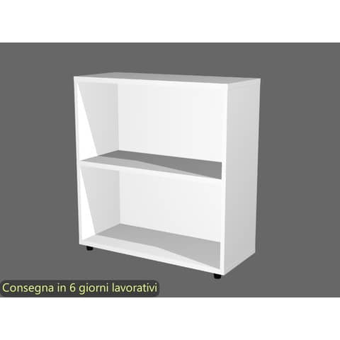 Libreria bassa componibile bianca doppia larghezza 76x32xH.81,5 cm linea Protocollo Artexport - LB-L76/3