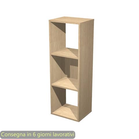 Libreria componibile 3 caselle rovere 35,9x29,2xH.103,9 cm linea Maxicolor Artexport - 3MaxC/C