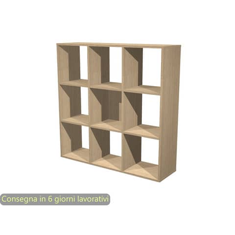 Libreria componibile 9 caselle rovere 104x29,2xH.103,9 cm linea Maxicolor Artexport - 9MaxC/C