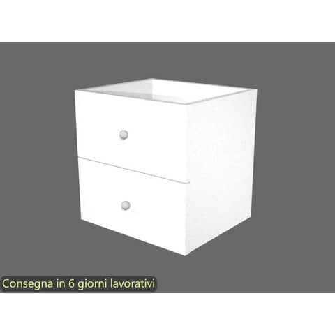 Coppia di cassetti bianchi per libreria componibile Artexport Maxicolor 32,5x28,8x32,5 cm 2C MaxC/3