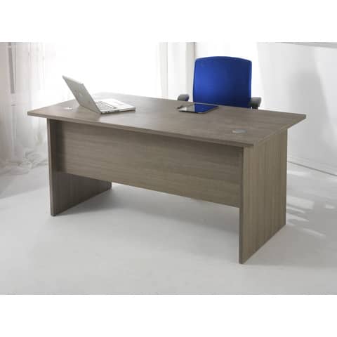 Scrivania Frensy Larix 140x80x72 cm fianchi a pannello rovere grigio ULAGS140