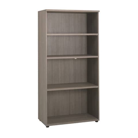 Mobile alto a giorno Frensy Larix 3 ripiani doppia larghezza 90x45x180 cm rovere grigio - ULAGM18
