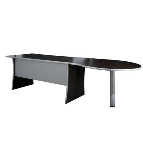 Penisola con gamba metallica Frensy Spirit 100x100x72 cm wengé USPWP100