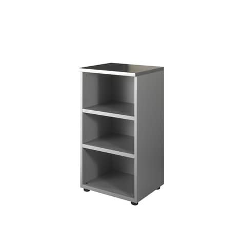 Mobile basso a giorno Frensy Spirit 1 ripiano 45x45x90 cm top wengé struttura grigio - USPWM94