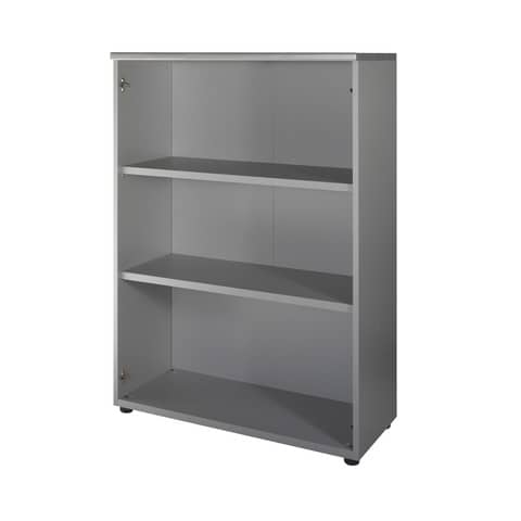 Mobile medio a giorno Frensy Spirit 2 ripiani doppia larghezza 90x45x130 cm top wengé - struttura grigio - USPWM139