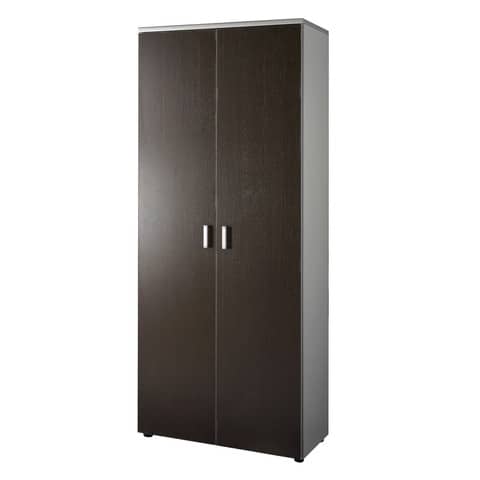 Mobile alto a giorno Frensy Spirit 3 ripiani doppia larghezza 90x45x210 cm top wengé - struttura grigio - USPWM210
