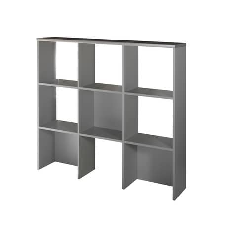 Libreria per sopra mobile Frensy Spirit 135x30x125 cm top wengé - struttura argento - USPWLIB