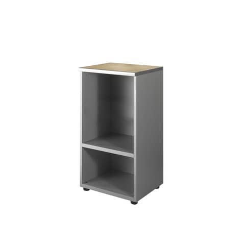 Mobile basso a giorno Frensy Spirit 1 ripiano 45x45x90 cm rovere - struttura grigio - USPRM94