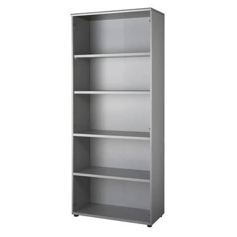Mobile alto a giorno Frensy Spirit 3 ripiani doppia larghezza 90x45x210 cm top rovere - struttura grigia - USPRM210