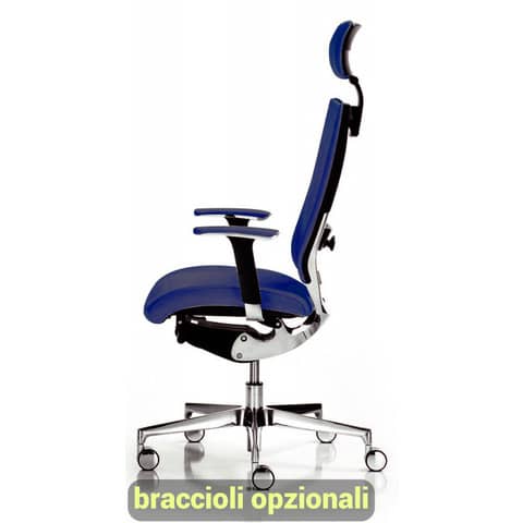 Sedia semidirezionale girevole Unisit Concept COTPG ergonomica con poggiatesta rivestimento fili luce blu - COTPG/F11