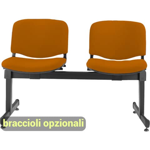 Panca 2 posti attesa Unisit Dado D52P - rivestimento Eco arancione D52P/EA