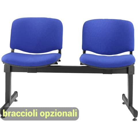 Panca 2 posti attesa Unisit Dado D52P - rivestimento Eco blu D52P/EB
