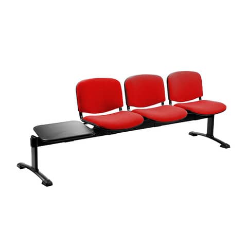 Panca 3 posti attesa Unisit Dado D53PT con tavolino - rivestimento Eco rosso - D53PT/ER