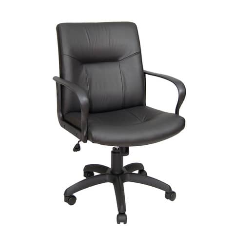 Poltrona direzionale girevole Unisit Eridanus ERD Eco Smart schienale basso - rivestimento ecopelle nero - ERD/KN