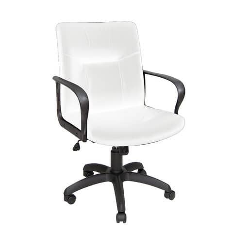 Poltrona direzionale girevole Unisit Eridanus ERD Eco Smart schienale basso - rivestimento ecopelle bianco -ERD/KQ