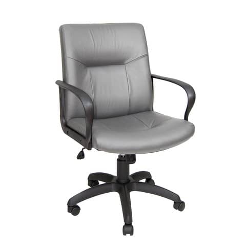 Poltrona direzionale girevole Unisit Eridanus ERD Eco Smart schienale basso - rivestimento pelle grigio - ERD/PT
