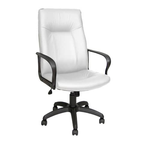 Poltrona direzionale girevole Unisit Eridanus ERP Eco Smart schienale alto - rivestimento ecopelle bianco - ERP/KQ