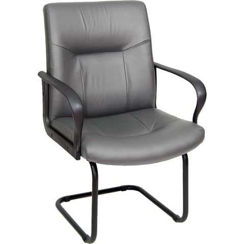 Sedia visitatore direzionale Unisit Eridanus ERV Eco Smart su slitta - rivestimento ecopelle grigio - ERV/KG
