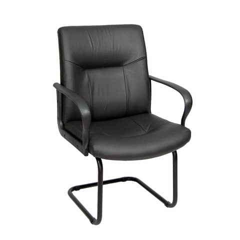 Sedia visitatore direzionale Unisit Eridanus ERV Eco Smart su slitta - rivestimento ecopelle nero - ERV/KN