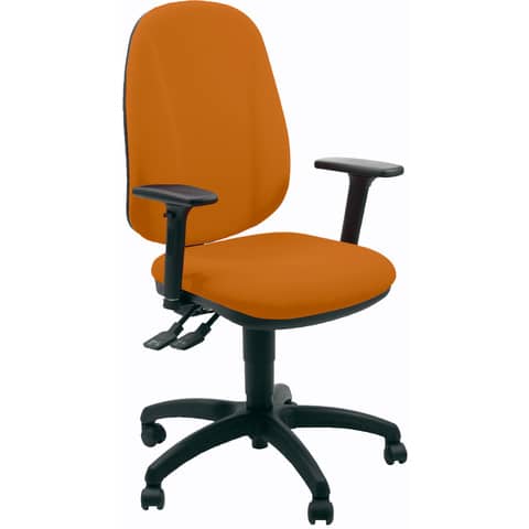 Sedia operativa girevole Unisit Giano GIGI Eco Smart rivestimento PPL arancio braccioli inclusi - GIGI/BR3D/EA