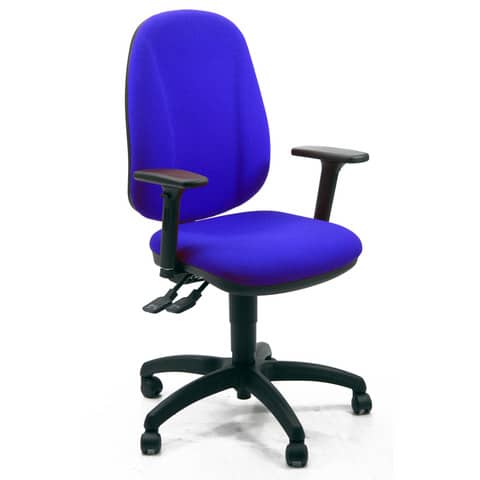 Sedia operativa girevole Unisit Giano GIGI Eco Smart rivestimento PPL blu braccioli inclusi - GIGI/BR3D/EB