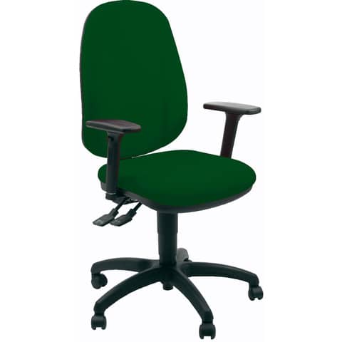 Sedia operativa girevole Unisit Giano GIGI Eco Smart rivestimento PPL verde - braccioli inclusi - GIGI/BR3D/EV