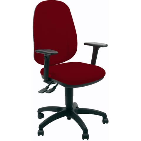Sedia operativa girevole Unisit Giano GIGI Eco Smart rivestimento ignifugo rosso - braccioli inclusi - GIGI/BR3D/IR