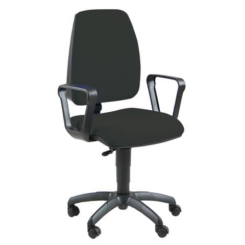 Sedia operativa girevole Unisit Jupiter JUBR Eco smart - rivestimento ignifugo nero - con braccioli - JPQ/BRN/IN