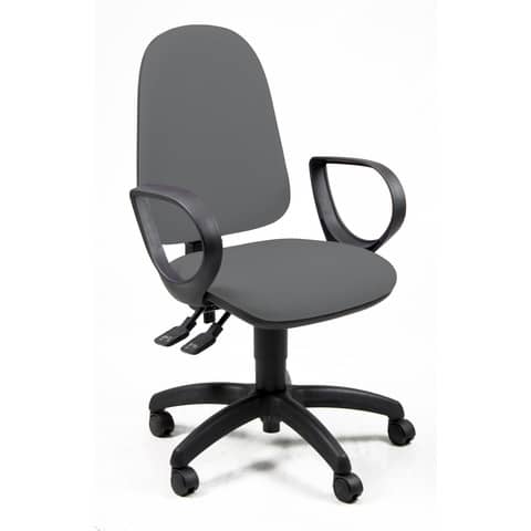 Sedia operativa girevole Unisit Jupiter JUYG Eco smart rivestimento ignifugo grigio scuro - con braccioli JPLY/BR/IT