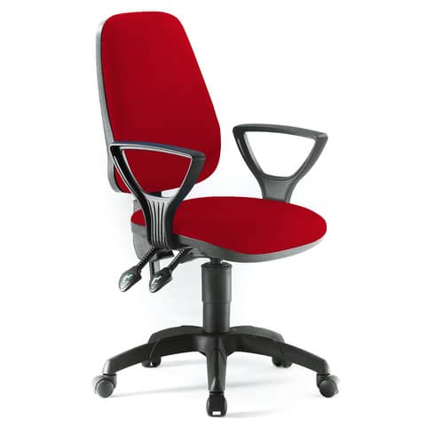 Sedia operativa girevole Unisit Leda LDAY Eco smart - schienale alto rivest. ignifugo bordeaux + braccioli LDAY/BR/ID