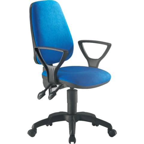 Sedia operativa girevole Unisit Leda LDAY Eco smart - schienale alto - rivestimento ignifugo blu - LDAY/IB