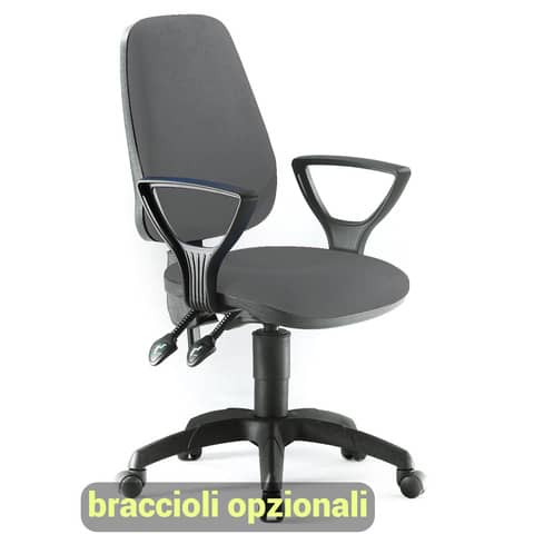Sedia operativa girevole Unisit Leda LDAY Eco smart - schienale alto - rivest. ignifugo grigio scuro LDAY/IT