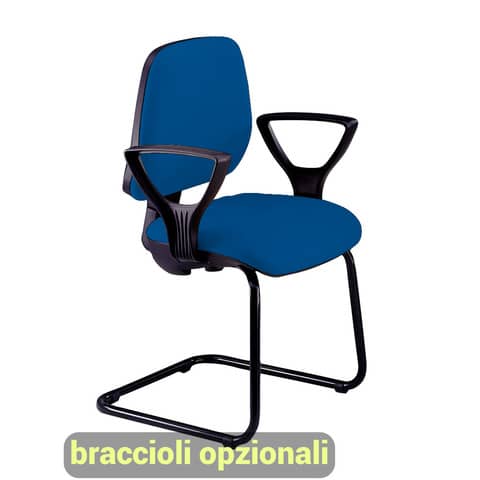 Sedia operativa visitatore Unisit Leda LDS Eco smart su slitta - rivestimento Eco - blu - LDS/EB