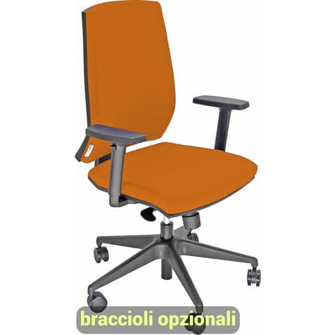 Sedia operativa girevole Unisit Larissa LR1S - rivestimento Eco arancione - LR1S/EA