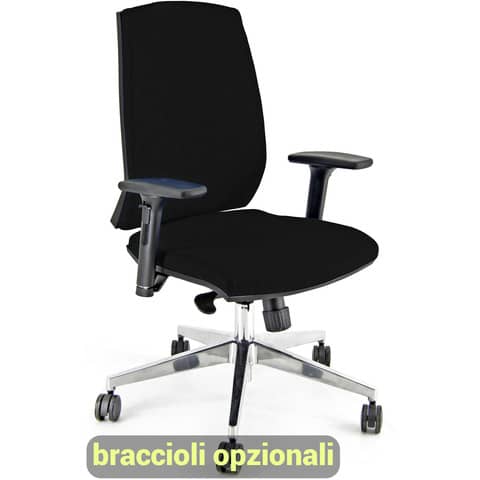 Sedia operativa girevole Unisit Larissa LR1S - rivestimento Eco nero - LR1S/EN