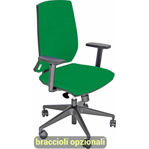 Sedia operativa girevole Unisit Larissa LR1S - rivestimento Eco verde - LR1S/EV