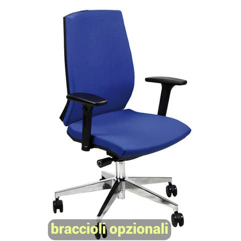 Sedia operativa girevole Unisit Larissa LR1S - rivestimento fili di luce blu - LR1S/F11