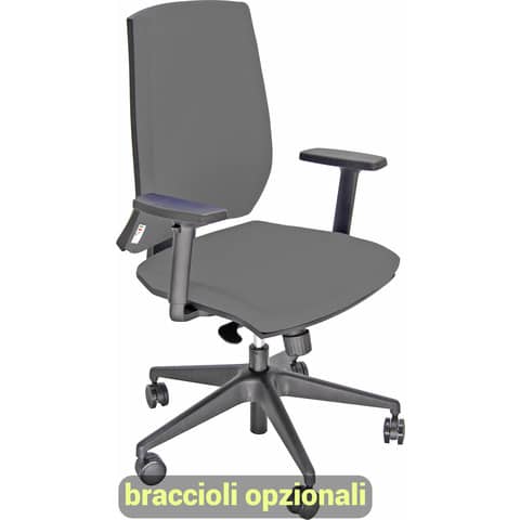 Sedia operativa girevole Unisit Larissa LR1S - rivestimento fili di luce grigio scuro - LR1S/F14
