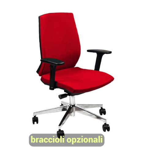 Sedia operativa girevole Unisit Larissa LR1S - rivestimento ignifugo rosso - LR1S/IR