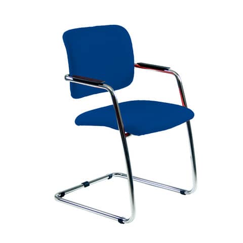 Sedia visitatore con slitta Unisit Lithium LTLT struttura cromata - rivest. fili di luce blu - impilabile LTLT/F11