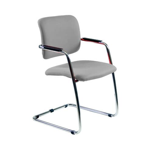 Sedia visitatore con slitta Unisit Lithium LTLT struttura cromata - rivest. fili di luce grigio impilabile LTLT/F14